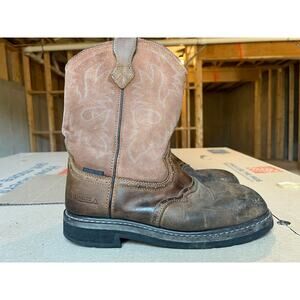 HISEA safety steel toe boots Western cowboy 12M
